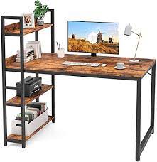 Sold and shipped by harper & park. Amazon Com Cubicubi Computer Desk 47 Inch With Storage Shelves Study Writing Table For Home Office Modern Simple Style Rustic Brown Home Kitchen