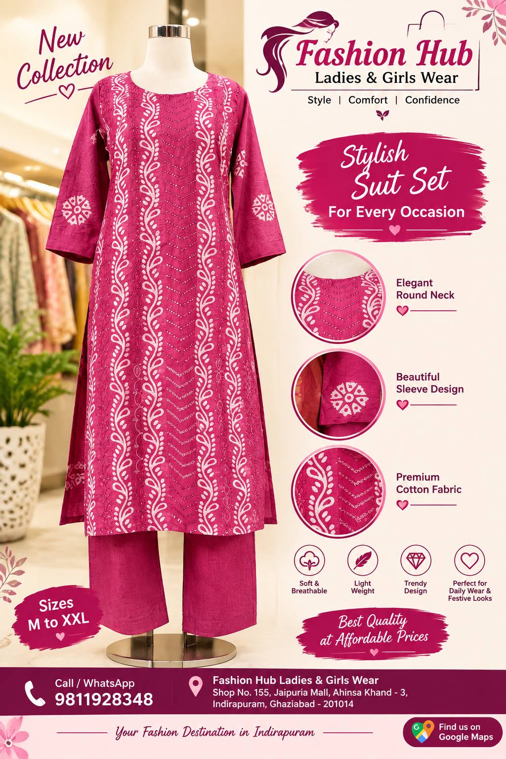 Premium Printed Cotton Kurta Pant Suit Set product image
