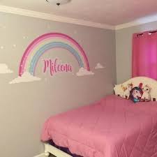 Pink Sparkle Rainbow Fabric Wall Stickergirls Pink Rainbow Etsy Rainbow Bedroom Pink Kids Bedrooms Girls Rainbow Bedroom