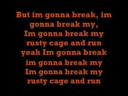 I M Gonna Break My Rusty Cage And Run Soundgarden Rusty Cage With Lyrics Grunge Music Lyrics Words