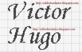 Ponto cruz , artesanato, matriz de bordado. Victor Hugo Jpg 320 204 Ponto Cruz Monograma Nomes Nomes Em Ponto Cruz Ponto Cruz Pequeno