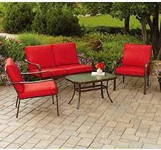 On sale for $30.27 original price $53.33 $ 30.27 $53.33. Amazon Com Mainstays Stanton Cushioned 4 Piece Patio Conversation Set Seats 4 Red Everything Else