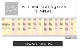 Wedding Seating Plan Template Planner Free Download