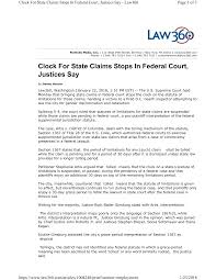 Clock For State Claims Stops In Federal Court, Justices Say