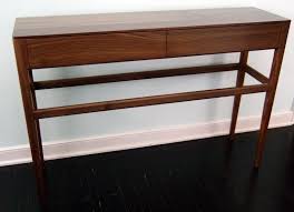 Custom Made Danish Mid Century Modern Style Console Table With Drawers Solid Wood Walnut Mid Century Modern Console Table Modern Console Tables Modern Console