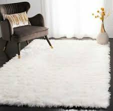The fluffy carpet is a great decoration for children's bedroom, nursery, classroom and dormitory. Faux Fur Area Rug White