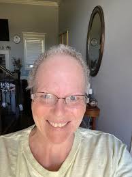 Chemo hair is growing back. I tried to spike it a bit today