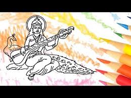 How To Draw Saraswati Maa Easy Drawings Drawings Simple Art