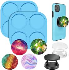 This is another project featured for this month's craft week. Amazon Com Palksky Phone Grip Resin Molds 2pcs Silicone On Top Phone Socket Molds 4 Cavity Circle Epoxy Casting Molds With 2pcs Phone Sockets For Diy Crafts Jewelry Making Kitchen Dining