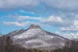 Snow On Pilot Mountain Pilot Mountain North Carolina Pilot Mountain Scenic