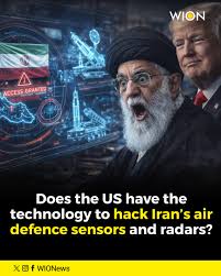 The US military likely possesses the technology to hack Iranian air defences.  Advanced programmes like 'Suter' and the EA-18G's Next Generation Jammer.  The US can potentially disable or deceive Iran's sensors without