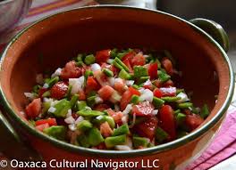 Cactus fruit pico de gallo. Mexican Flag Nopal Cactus Salad Or Nopal Ceviche Recipe Oaxaca Cultural Navigator Norma Schafer