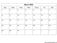 All of these calendar templates have been designed to make 2020 a fully productive year. Free 2020 Printable Calendar Template Sunday Start