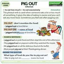 Pig Out Meaning And Examples Woodward English Ingles En Linea Gramatica Inglesa Palabras De Vocabulario