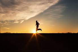 Man Running Silhouette Sunset Silhouette of man running | Running ...