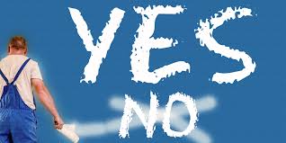 yes no banner text background