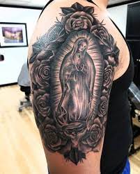 Chicano style religious tattoo sleeves. Religious Sleeve Tattoos Sleeve Tattoo Body Art On Stylevore
