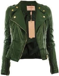 Diana New Womens Faux Leather Biker Gold Button Zip Crop Ladies Jacket Coat Leather Jackets Women Green Faux Leather Jacket Jackets For Women