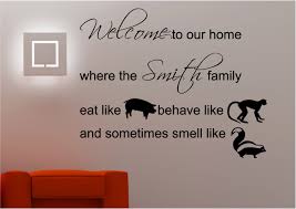 personalised family welcome wall art