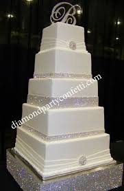 Rhinestone Bling Wedding Cake Square Wedding Cakes Square Wedding Cakes Bling Wedding Cakes Beach Wedding Cake