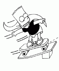 Bart from simpsons fell off a skateboard. The Simpsons Free Printable Coloring Pages For Kids