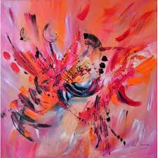 Ce tableau contemporain abstrait unique est disponible en 3 tailles : Tableau Abstrait Orange Et Rouge Unique Peint A La Main Art En Ligne Tableau Abstrait Oeuvre D Art