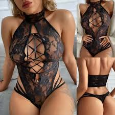 Sexy Set Women Bodysuit Tempting Black Lace Halter Lingerie Porn Underwear  Jumpsuit Hollow Out See Through Crazy Night Lenceria 231017 From 8,04 € |  DHgate