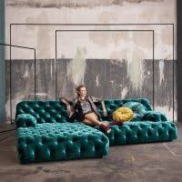 Cocoa Island Chesterfield Sectional Sofa By Bretz Blue Velvet Grosse Sofas Xxl Sofa Chesterfield Ecksofa