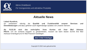 Advanzia bank last updated september 18, 2020 advanzia logo seat of the advanzia bank in the parc d'activité syrdall, munsbach, luxembourg. Verbraucherschutz Com Fake Mail Im Namen Der Advanzia Bank Diese Und Weitere Gefalschte Nachrichten Sind Heute Im Umlauf Https Www Verbraucherschutz Com Warnungsticker Advanzia Bank Phishing E Mails Im Umlauf Facebook