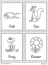 Letter F Words And Pictures Printable Cards Fish Fox Frog Flower Letter F Printable Cards Vocabulary Cards