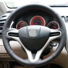 Appdee Black Artificial Leather Car Steering Wheel Cover For Honda Fit 2009 2013 City Jazz Review Steering Wheel Cover Car Steering Wheel Cover Honda Fit