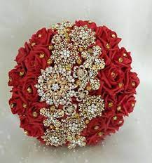 See more ideas about asian wedding, south asian wedding, wedding. Wedding Flowers Asian Indian Brides Bouquet Posie Brooch Bouquet Red Gold Red Wedding Flowers Red Bouquet Wedding Flower Bouquet Wedding