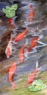 These paintings capture the relaxing beauty of them, particularly their gorgeous tails. Koi Koi Painting Watercolor Fish Pond Drawing