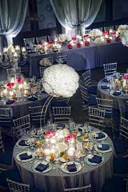 Suspended Statement Centerpieces Weddings Centerpieces Blisschicago Silver Wedding Decorations Wedding Table Linens Gray And Navy Blue Wedding