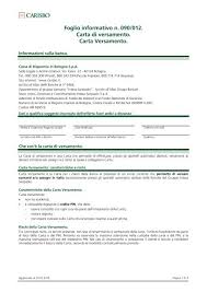 Elenco filiali con codice abi 06010. Foglio Informativo N 090 012 Carta Di Versamento Carta Versamento