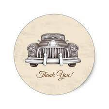 Vintage Vehicle Antique Car Round Sticker Zazzle Com Birthday Stickers Kids Stickers Antique Cars