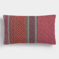 Warm Diamond Dobby Woven Indoor Outdoor Lumbar Pillow World Market Comfy Throw Pillow Family Room Design Affordable Decorative Pillows