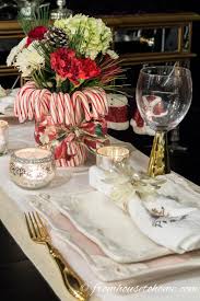 How To Make A Cheap And Easy Candy Cane Christmas Centerpiece Entertaining Diva From House To Home Christmas Table Decorations Christmas Centerpieces Diy Christmas Centerpieces