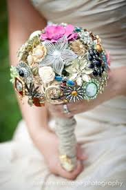 Jewelry Instead Of Flowers 40 Unique And Non Traditional Wedding Bouquets Weddin Unique Wedding Bouquet Unique Wedding Flowers Wedding Ceremony Backdrop Diy