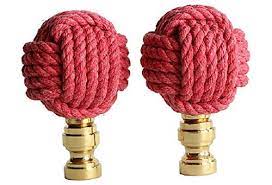Call or chat with a lighting expert for best price. Amazon Com Nautical Knot Lamp Finials In Red On Shiny Brass Bases A Pair Handmade