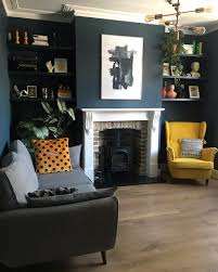 Color Blocked Furniture And A Moody Forest Mural Make This London Home Living Room Transformation Victorian Living Room Living Room Update