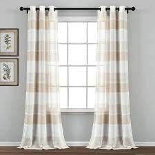 See more ideas about curtains, grommet curtains, drapes curtains. Set Of 2 38 X84 Textured Stripe Grommet Sheer Window Curtain Panels Lush Decor Target