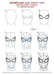 How to draw spiderman's mask in easy steps for children, kids, beginners lesson.tutorial of drawing technique.drawing tutorial,art tutorial youtube videosu. Spider Man S Mask Tutorial By Lostonwallace On Deviantart Spiderman Drawing Spiderman Face Marvel Drawings