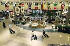 Federal regulations require everyone wear face masks at the airport. Cincinnati Kentucky International Airport Airport Technology