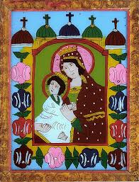 Maria Und Kind Hinterglasikone Siebenburgen Rumanien Grenzgebiet Zu Ungarn Um 1900 Rahmen 35 X 45 Cm Innen 27 X 38 Cm Painting Art Madonna And Child