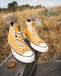 Black And Yellow Converse Chuck Taylors You Won T Have To Beg The Rain To Go Away With These Converse 70s Wheat Gore Tex Hi Tops On Your Feet Stay Dry In Style Converse Converse 70s Yellow Converse