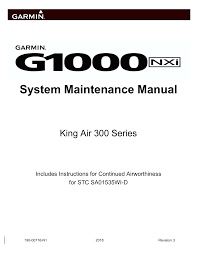 Apr 09, 2015 · unlocked maps of austria v4 pro and schweiz v4 pro were still locked for gpsmap 64s. Garmin G1000 Nxi Beechcraft King Air 300 B300 G1000 Nxi System Maintenance Manual King Air 300 Series Includes Instructions For Continued Airworthiness For Stc Sa01535wi D Manualzz