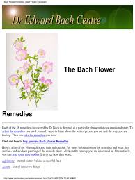 Healing herbs bach flower remedies are traditionally prepared in hereford, england, by julian and martine barnard, owners of healing herbs. Bach Flower Remidies Bach Flower Remedies Anger