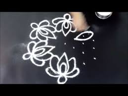 Youtube Rangoli With Dots Lotus Rangoli Muggulu Design