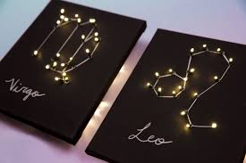 Create Your Own Diy Light Up Zodiac Sign Makeful Constellation Wall Art Star Wall Art Embroidery Hoop Wall Art